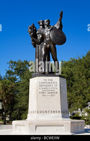 Statue in einem Park, Fort Sumter National Monument, Battery Park, Charleston, South Carolina, USA Stockfoto