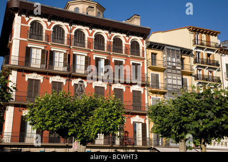 Plaza del Castillo Platz, Pamplona, Navarra, Spanien Stockfoto