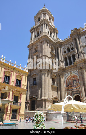 Kathedrale von Málaga, Plaza del Obispo, Malaga, Costa Del Sol, Provinz Malaga, Andalusien, Spanien Stockfoto