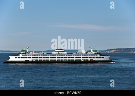 Washington State Ferry Walla Walla überqueren Puget Sound in Richtung Edmonds, WA Stockfoto