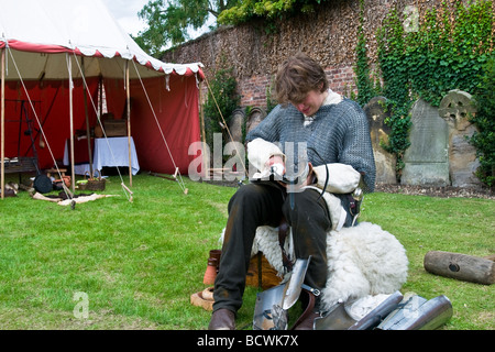 Mittelalterliche Figuren in Krönung Gärten, Beverley East Yorskhire Stockfoto