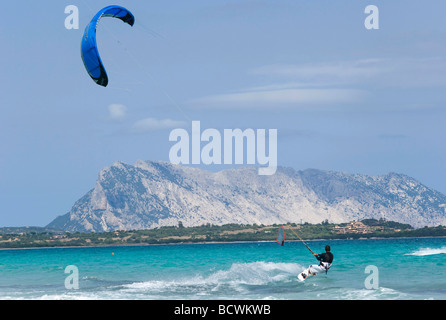 Kitesurfen, San Teodoro, Sardinien, Italien, Europa Stockfoto