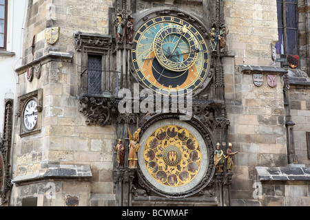 Orioj Orloj in der Altstädter Ring, Prag. Stockfoto