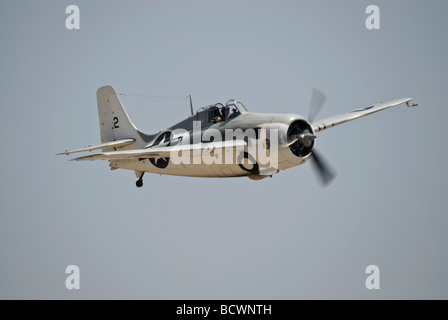 Eine Grumman F4F Wildcat fliegt auf einer Flugshow. Stockfoto