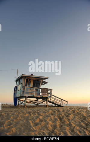 USA California Los Angeles Santa Monica Beach Lifeguard Tower Stockfoto