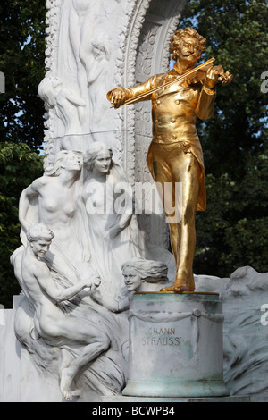 Johann Strauß Denkmal im Stadtpark, Wiener Stadtpark, Wien, Österreich, Europa Stockfoto