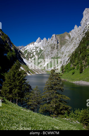 Fälensee Bergsee im Schweizer Alpstein Palette, Appenzell Stockfoto