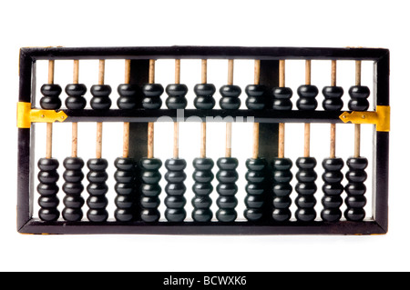 schwarzen Abacus auf weiß Stockfoto