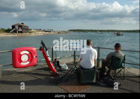 Fischer, Mudeford Quay, Hafen von Christchurch, Dorset, England, UK Stockfoto