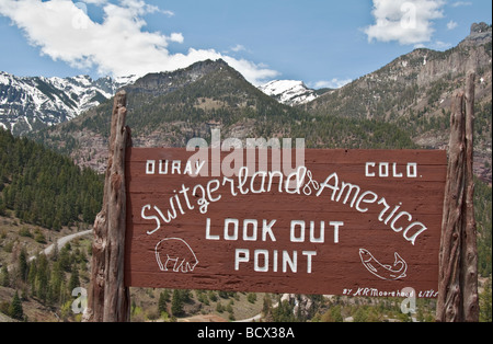 Colorado Ouray am nördlichen Ende der schweizerischen Million Dollar Highway von Amerika Look Out-Point Stockfoto