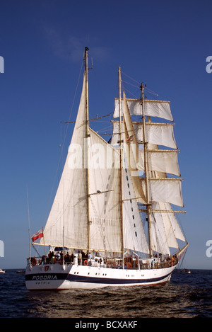 Die Pogoria Barkentine Schiff aus Polen, Funchal 500 Tall Schiffe Regatta 2008, Falmouth, Cornwall, UK Stockfoto