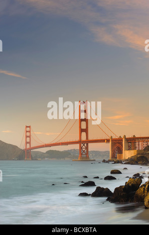 USA California San Francisco Baker s Beach und Golden Gate Bridge Stockfoto