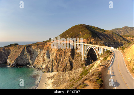 USA California Big Sur Pazifik Küste Bixby Bridge und der Autobahn 1 Stockfoto