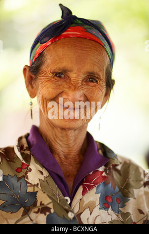 Porträt einer Frau nr Vang Vieng, Laos Stockfoto