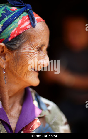 Porträt einer Frau nr Vang Vieng, Laos Stockfoto