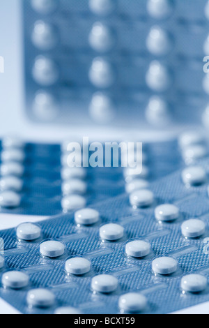 Blister, Tabletten Stockfoto