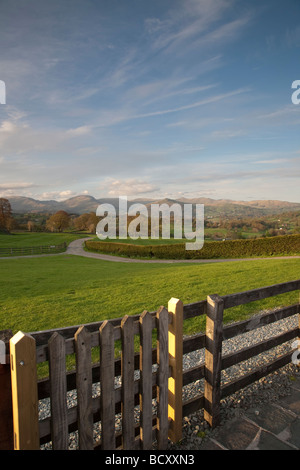 Blick Richtung Windermere und den östlichen Hügeln, Hawkshead Stockfoto