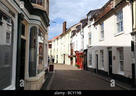 Malerische Straßen der Stadt Zentrum im Badeort von Cromer an der Küste von North Norfolk UK Stockfoto