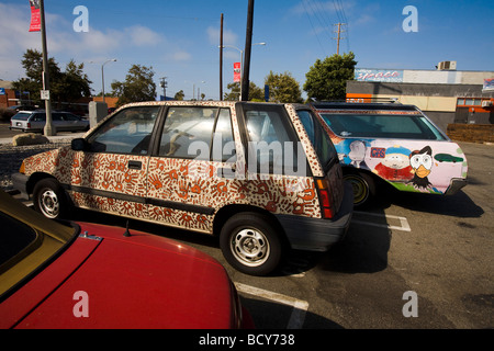 Lackierte Autos Venice Beach Los Angeles County, Vereinigte Staaten von Amerika Stockfoto