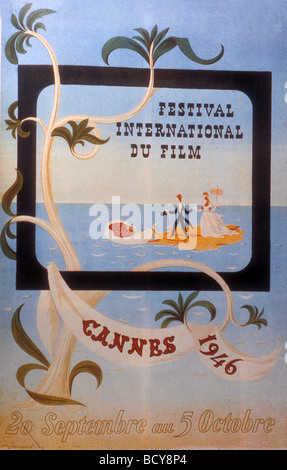 Cannes 1946 Plakat der Ersten Internationalen Film Festival von Cannes. Autor: Leblanc Stockfoto