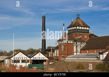 Harveys Brauerei neben dem Fluss Ouse Lewes East Sussex England Stockfoto