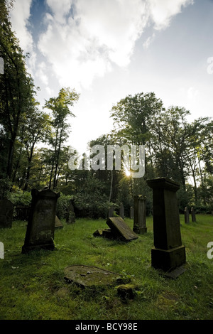 verlassene jüdischer Friedhof, Essen-Kettwig, Deutschland Stockfoto