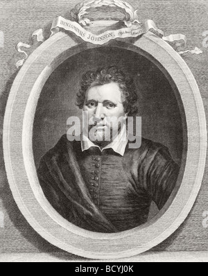 Ben Jonson, aka Benjamin Johnson, 1572 - 1637. Englische Renaissance Dramatiker Dichter und Schauspieler. Stockfoto