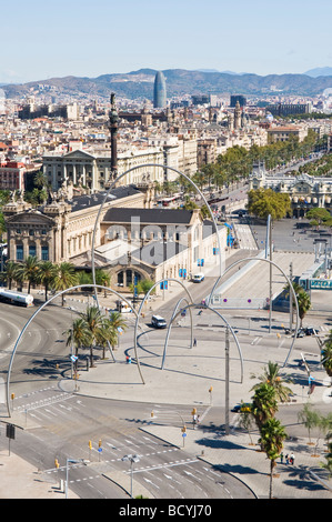 Die Skulptur von Andreu Alfaro am Hafen von Barcelona Katalonien Spanien Stockfoto