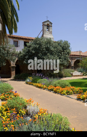 Innenhof, Mission San Juan Capistrano, historische Innenstadt von San Juan Capistrano, Orange County, Kalifornien, USA Stockfoto
