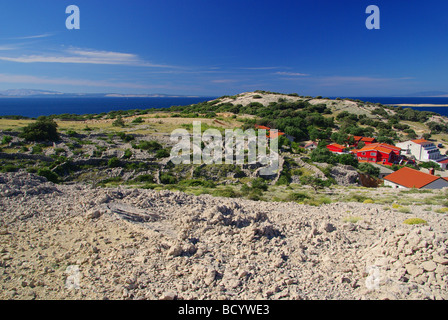 Trockenmauern Stara Baska Steinmauer trocken Stara Baska 06 Stockfoto