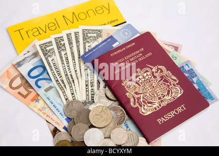 Vorbereitung für einen ausländischen Urlaub. Ein britische EU-Pass