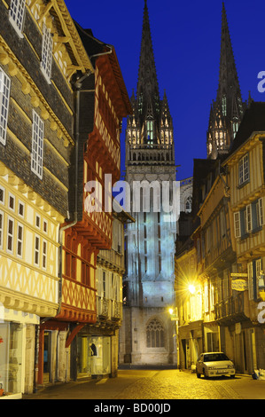 Die Bretagne Quimper in der Nacht Stockfoto