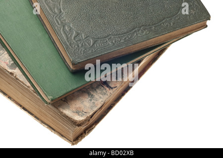 alte Bücher aus dem 1800 s isoliert Stockfoto