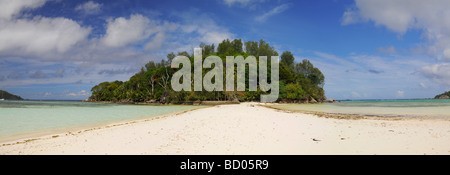 Moyenne Island, Panoramablick, Sainte Anne Marine National Park, Seychellen, Afrika, Indischer Ozean Stockfoto