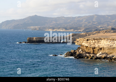 Küste in der Nähe von La Pared, Kanarischen Insel Fuerteventura, Spanien Stockfoto