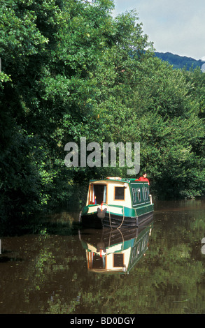 Narrowboat auf der Brecon Canal Monmouth in Wales Stockfoto