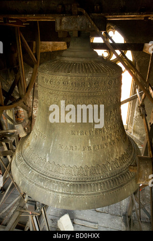 Antike Glocke in der reformierten Kirche in Sibiu Stadt Rumänien Stockfoto