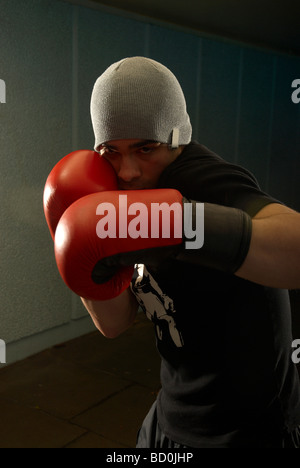 Boxer im tunnel Stockfoto