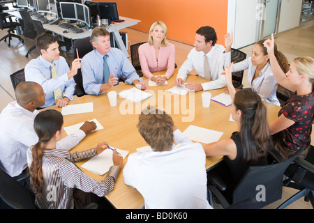 Auf lagerhändler In einer Besprechung Stockfoto