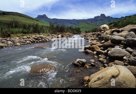 Landschaft, Berg, Royal Natal National Park, KwaZulu-Natal, Südafrika, Amphitheater, Drakensberg Berge, Thukela Fluss, UNESCO, Weltplätze Stockfoto
