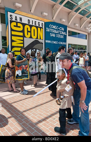 Comic-Con International 2009 in San Diego statt. Die jährliche Comics und Volkskunst Übereinkommen zieht 126.000. Stockfoto