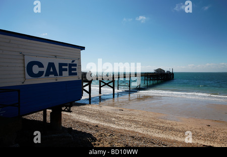 Ein Blick auf die Strände in der Totland Bay Area, Isle Of Wight Stockfoto