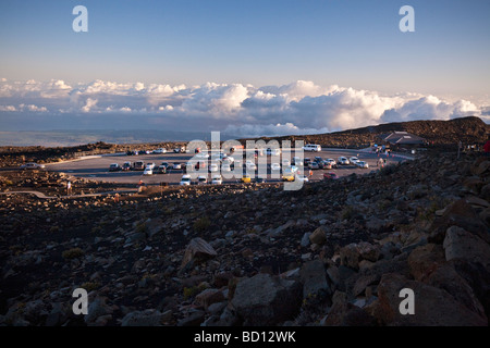 Kurz nach Sonnenaufgang am Haleakala NP Vistor Center genommen Stockfoto