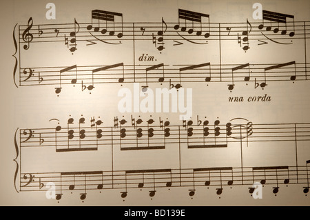 Blatt-Musik hautnah Stockfoto