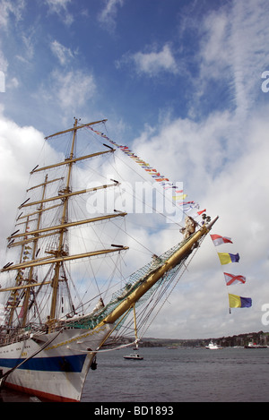 Die Mir hoch Schiff aus Russland, Funchal 500 Tall Schiffe Race 2008, Falmouth, Cornwall, UK Stockfoto