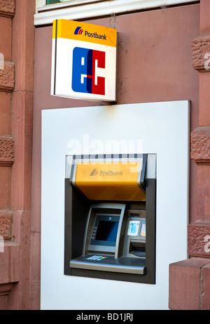 Postbank ATM Geldautomaten Deutschland Europa Stockfoto