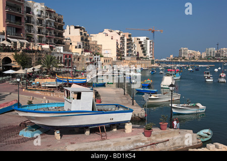 Waterfront, Spinola Bay, St. Julians, Malta Stockfoto