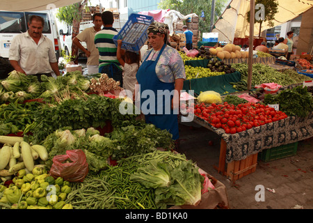 Gemüsemarkt Yalikavak, Halbinsel Bodrum, Türkei Stockfoto