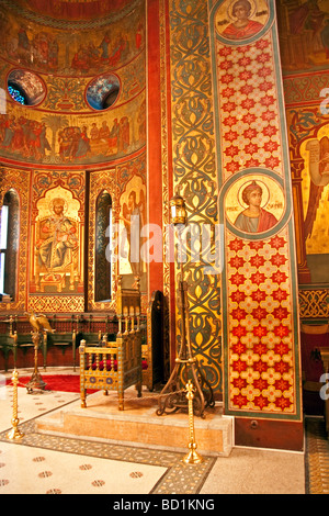 Rumäniens Kloster von Curtea de Arges ähnelt einem Mausoleum im byzantinischen Stil Stockfoto