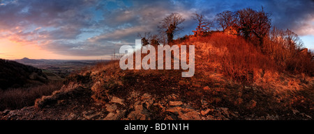 Mt Maegdeberg Abend Licht, Hegau, Landkreis Konstanz, Baden-Württemberg, Deutschland, Europa Stockfoto